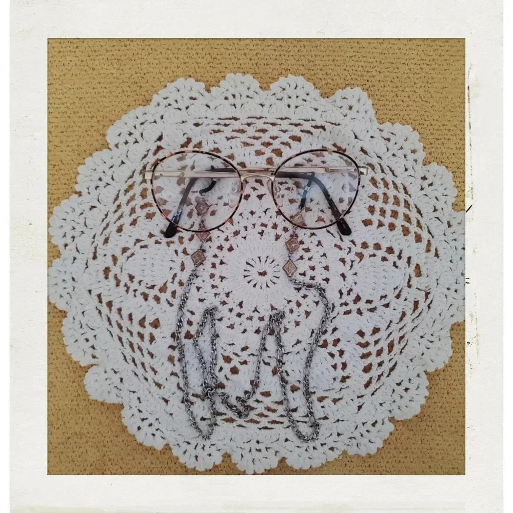 Bohemian Boho Southwestern Silver Eyeglass Diamond Shape Necklace Holder